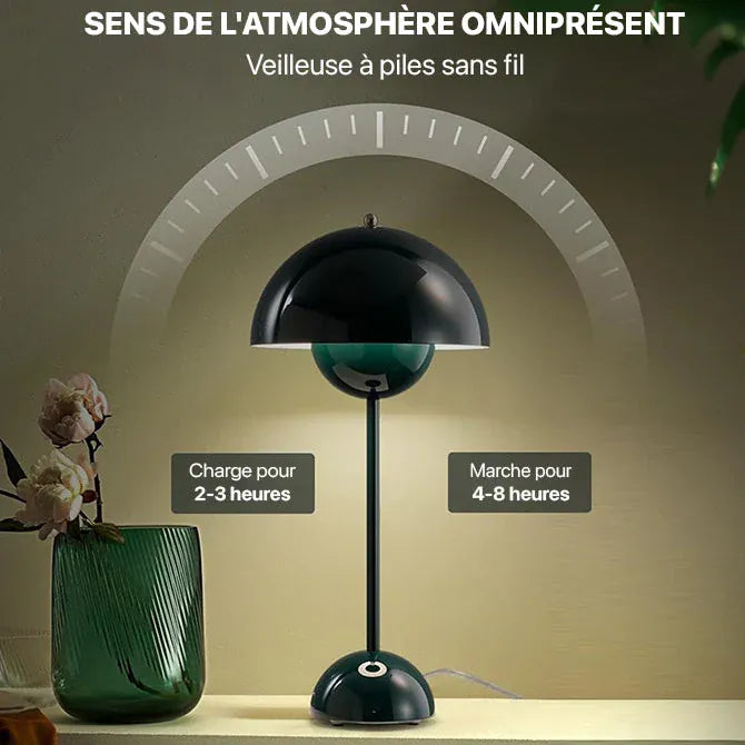 Ma boutique Vert Lampe de chevet Champignon Vert - Sans fil